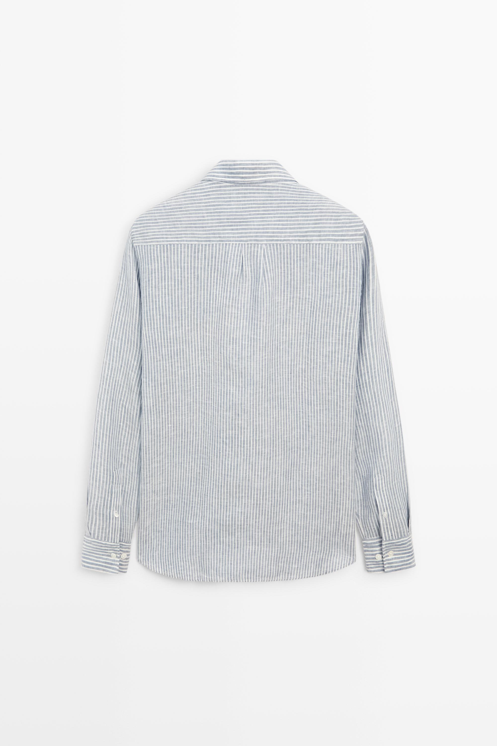 100% linen striped shirt